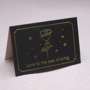 mini greeting card with an inscription